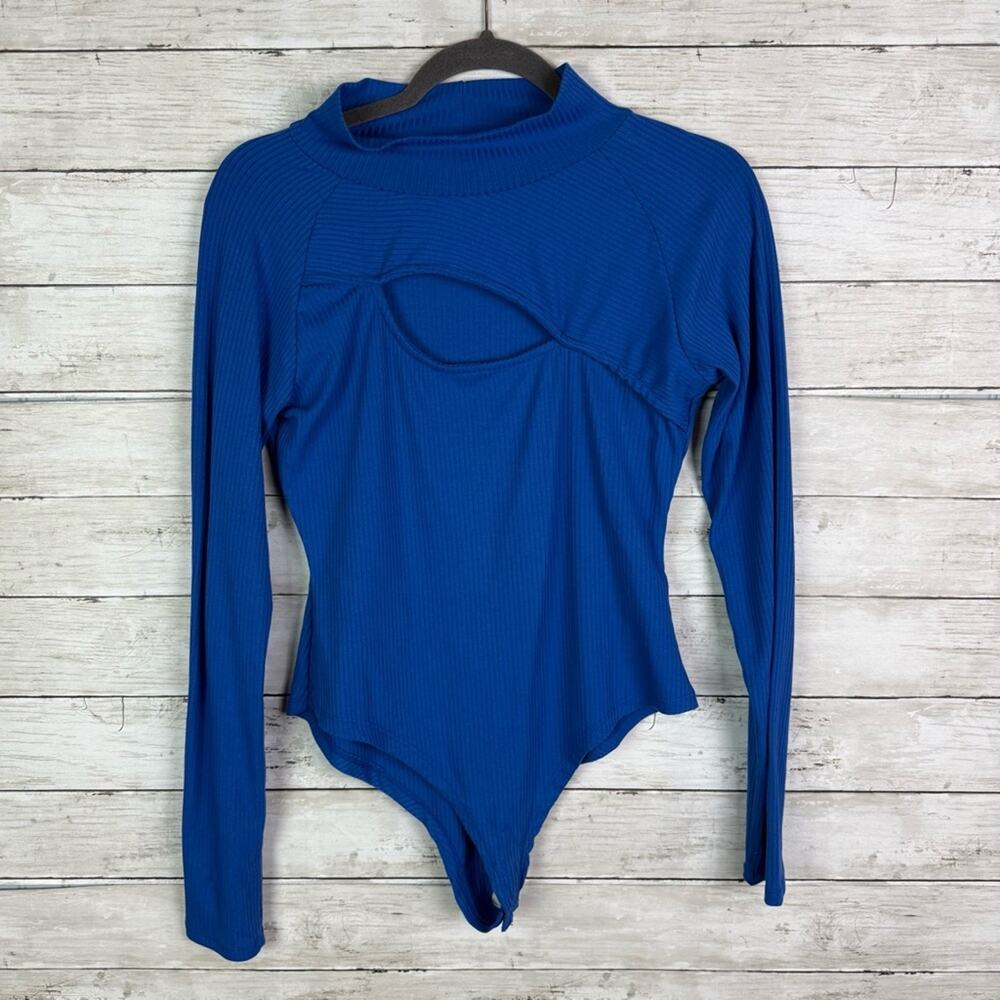 Princess Polly Greaves Long Sleeve Bodysuit Cobalt Size 10